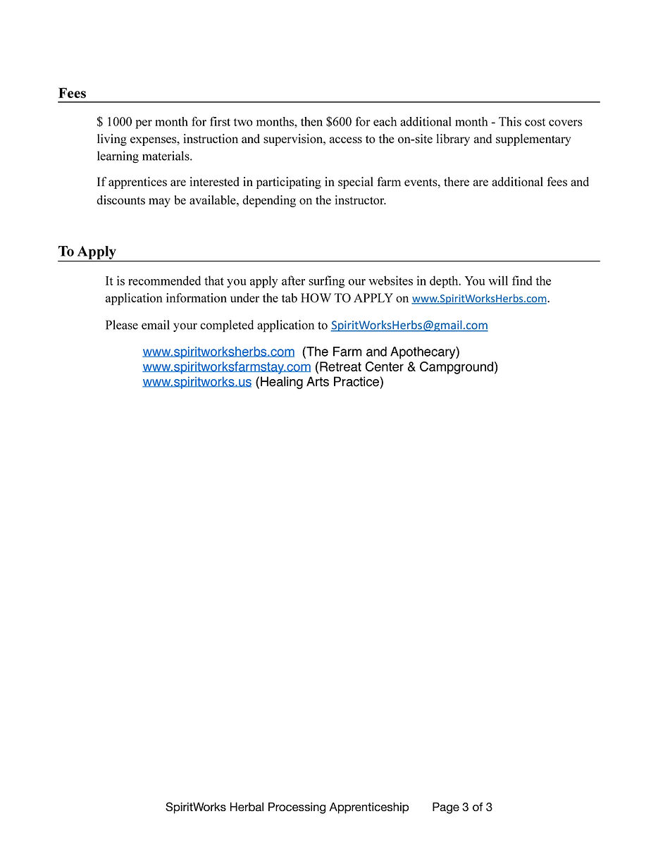 Herb Processing Apprenticeship SpiritWorks Herbs